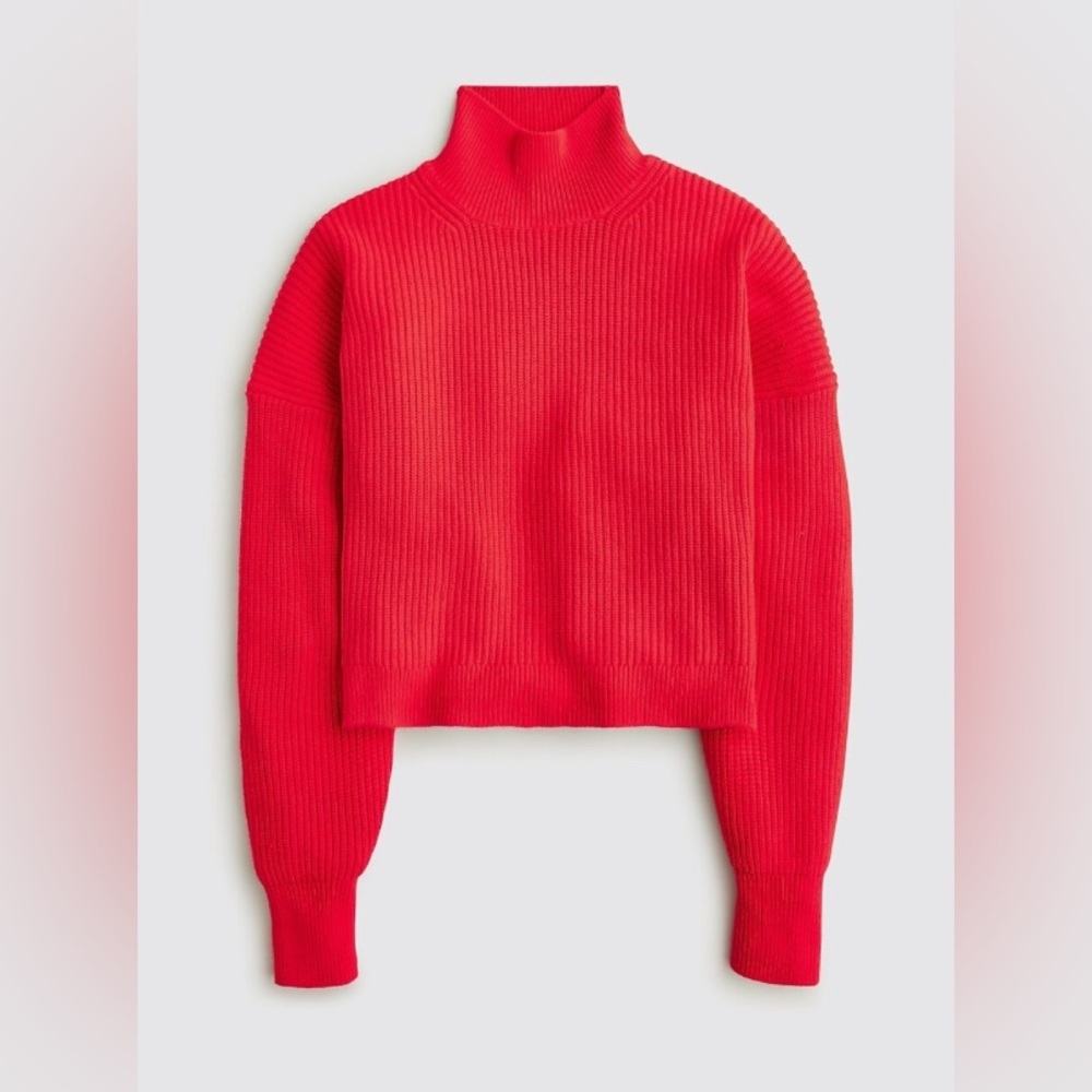 New JCrew Ribbed turtleneck sweater in stretch yarn